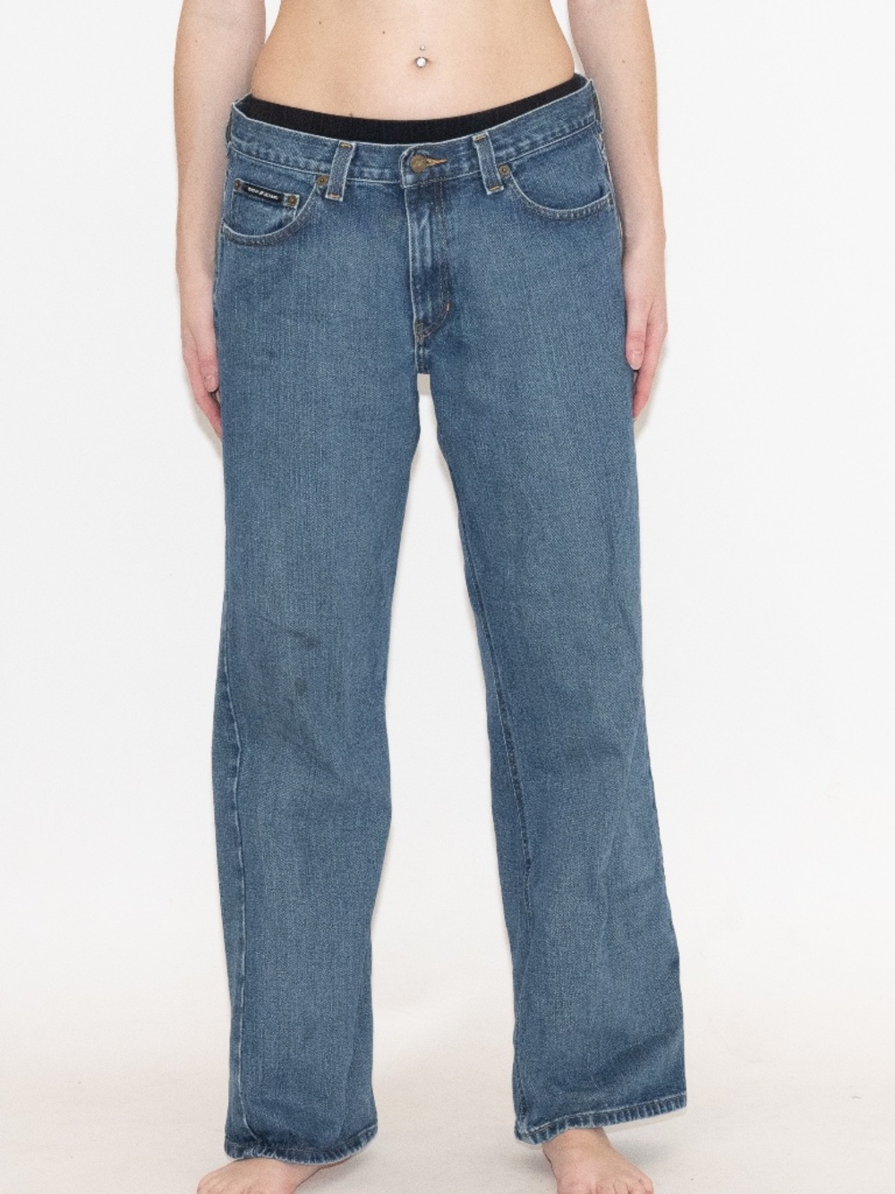 DKNY straight leg jeans size 33x32 cotton mid rise